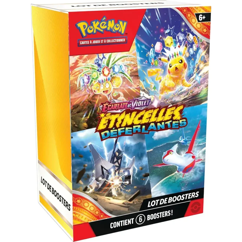 JCC Pokémon : Lot de boosters Écarlate et Violet – Étincelles Déferlantes (6 boosters)